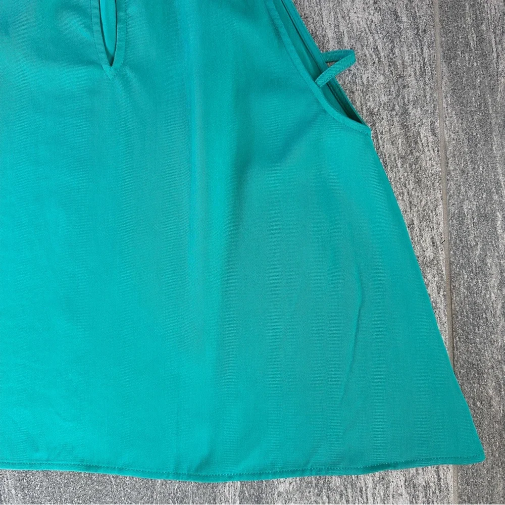NWOT Free People Aqua “Palm Breeze” Sleeveless Blouse Mock Neck Turquoise Top XS - Picture 11 of 15
